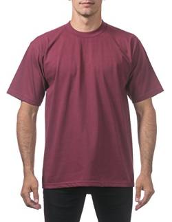 Pro Club Herren T-Shirt aus schwerer Baumwolle, kurzärmelig, Rundhalsausschnitt, Kastanienbraun, Mittel von Pro Club
