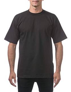 Pro Club Herren T-Shirt aus schwerer Baumwolle, kurzärmelig, Rundhalsausschnitt, Schwarz, XL von Pro Club