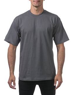 Pro Club Herren-T-Shirt aus schwerer Baumwolle, kurzärmelig, Rundhalsausschnitt, graphit, Mittel von Pro Club