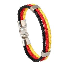 Pro-Noke Nationalflagge Farbe Imitation Leder Armband Weltcup Land Armbänder Nationalarmband Schmuck in den Farben der Nationalflagge (Deutschland Flagge Farbe Armband) von Pro-Noke