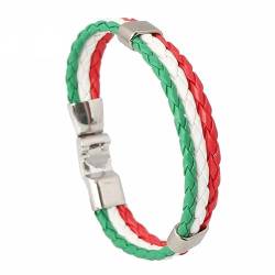 Pro-Noke Nationalflagge Farbe Imitation Leder Armband Weltcup Land Armbänder Nationalarmband Schmuck in den Farben der Nationalflagge (Italien Flagge Farbe Armband) von Pro-Noke