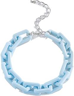 Pro-Noke Süßigkeiten Farbe Acryl Choker Halsketten Bunte Chunky Harz Link Kette Halsketten für Frauen Mädchen Schmuck von Pro-Noke