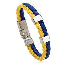 Pro-Noke Ukraine Bracelet Woven bracelet Blue Yellow Ukranian Flag Jewelry for Men Women and Kids (1pcs) von Pro-Noke