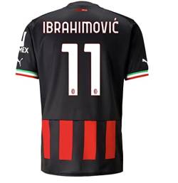 Ibrahimovic #11 Home Soccer Jersey 2022/23, Rot/Schwarz, L von Pro Soccer Specialists