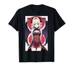 Anime Devil Girl Winged Red Horn Gothic Waifu T-Shirt von Pro Waifu Social Club