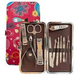 Maniküre-Pediküre-Set, Edelstahl, 12-teilig, Nagelknipser, Nagelpflege-Set, Pflegeset für Taschen, Reiseset, Geschenk mit luxuriösem Etui für Männer und Frauen von ProBytes