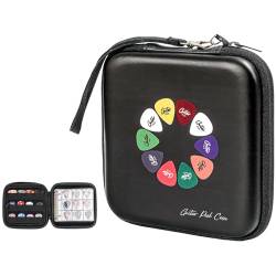 ProCase Guitar Pick Harteschale Aufbewahrungsbox, 84 Taschen Guitar Pick Sammelbuch Pick Halterung für Plektrum Sammler -Schwarz von ProCase