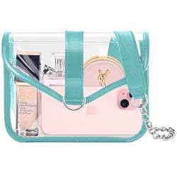 ProCase Transparente Umhängetasche Damen Durchsichtige Handtasche Stadion-zugelassen Clear Crossbody Börse Wasserdichte Tasche mit Magnetverschluss Verstellbarem Schultergurt Handytasche- Blau von ProCase