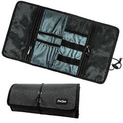 ProCase Travel Gear Organizer Elektronik Zubehör Tasche, Kleine Gadget Tragetasche Aufbewahrungstasche Tasche für Ladegerät USB Kabel SD Speicherkarten Kopfhörer Flash Hard Drive -Schwarz von ProCase