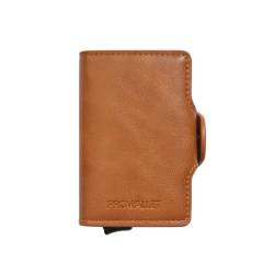 Prowallet Double - Slim Wallet RFID-Schutz - Karamell Braun - Kartenetui, Geldbörse, Portemonnaie - Card Holder Aluminium - Geldbörse - Luxuriöser Geschenkbox von ProWallet