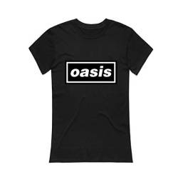Ladies Black Oasis Logo Liam Noel Gallagher offiziell Frauen T-Shirt Damen (Large) von Probity