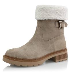 Procity Damen Stiefeletten Schlupfstiefeletten Warm Gefüttert Schneestiefel mit Blockabsatz Khaki 37 von Procity