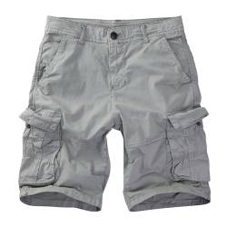 Procity Herren Cargo Shorts Bermuda Kurze Hosen Herren Vintage Kurze Hose Light Gray 30-32/XS von Procity