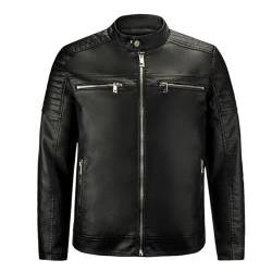 Procity Herren Kunst-Lederjacke Bikerjacke Übergangsjacke Kunstleder Black 3XL von Procity