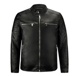 Procity Herren Kunst-Lederjacke Bikerjacke Übergangsjacke Kunstleder Black L von Procity