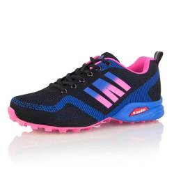 Procity Unisex Damen Herren Sportschuhe leichte Laufschuhe Wanderschuhe atmungsaktive Trekkingschuhe Black Blue Pink 36 von Procity