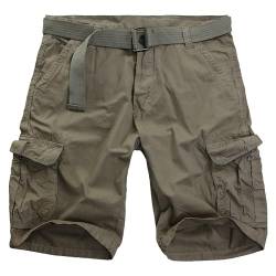 Procity Vintage Herren Cargo Shorts Bermuda Kurze Hosen Herren inkl. Gürtel Beige 32/S von Procity