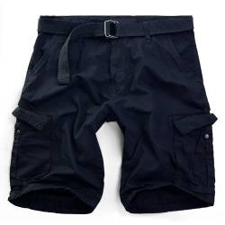 Procity Vintage Herren Cargo Shorts Bermuda Kurze Hosen Herren inkl. Gürtel Blau G 36/L von Procity