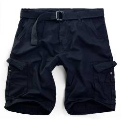 Procity Vintage Herren Cargo Shorts Bermuda Kurze Hosen Herren inkl. Gürtel Blau G 38/XL von Procity