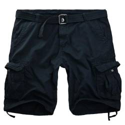 Procity Vintage Herren Cargo Shorts Bermuda Kurze Hosen Herren inkl. Gürtel Navy 34/M von Procity