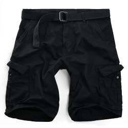 Procity Vintage Herren Cargo Shorts Bermuda Kurze Hosen Herren inkl. Gürtel Schwarz G 38/XL von Procity