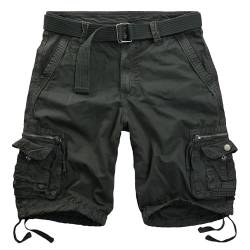 Procity Vintage Kurze Hosen Herren Cargo Shorts inkl. Gürtel Grau 34-36/M von Procity