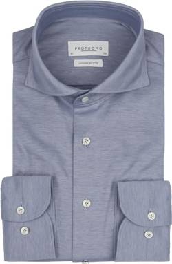 Profuomo Japanese Knitted Hemd Melange Blau - Grösse 40 - Herren - Bekleidung - Mode von Profuomo