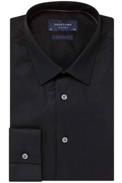 Profuomo Originale Super Slim Hemd schwarz, Einfarbig von Profuomo