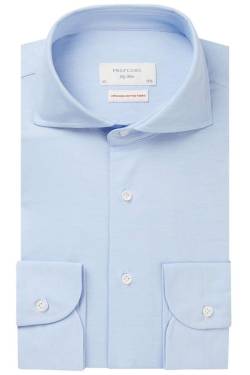 Profuomo Sky Blue Slim Fit Jerseyhemd bleu, Einfarbig von Profuomo