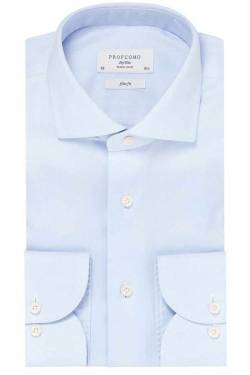 Profuomo Sky Blue Travel Slim Fit Hemd hellblau, Einfarbig von Profuomo