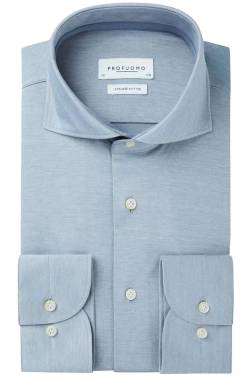 Profuomo Slim Fit Hemd blau, Einfarbig von Profuomo