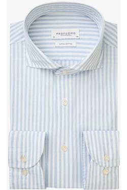 Profuomo Slim Fit Hemd hellblau, Gestreift von Profuomo