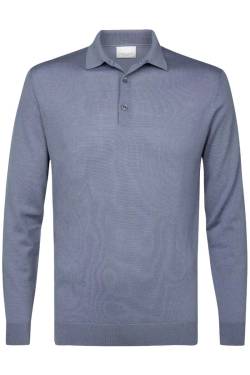 Profuomo Slim Fit Poloshirt blau, Einfarbig von Profuomo
