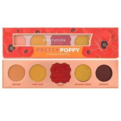 Profusion Cosmetics Blühende Farbtöne – hübsche Mohnblumen-Palette mit 5 Farbtönen, Orange von Profusion Cosmetics