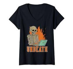 Damen Coder Skelett Entwickler Informatiker - Coden Programmierer T-Shirt mit V-Ausschnitt von Programmierer Geschenke & Ideen