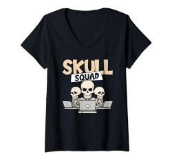 Damen Programmierer Skelett Informatiker - Coden Entwickler Coder T-Shirt mit V-Ausschnitt von Programmierer Geschenke & Ideen