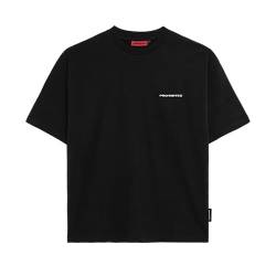 Prohibited Basic Oversized T-Shirt | Heavy Qualität mit 250 GSM Baumwolle, Rundhals-Ausschnitt, Boxy Fit (10119 Black, S) von Prohibited Blanks