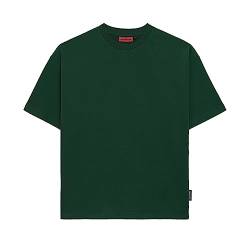 Prohibited Blanks | Einfarbiges Basic Oversize T-Shirt | Heavy Qualität mit 250 GSM Baumwolle | Rundhals-Ausschnitt, Boxy Fit (British Racing Green, S) von Prohibited Blanks