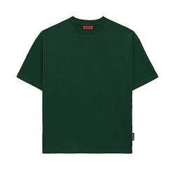 Prohibited Blanks | Einfarbiges Basic Oversize T-Shirt | Heavy Qualität mit 250 GSM Baumwolle | Rundhals-Ausschnitt, Boxy Fit (British Racing Green, XS) von Prohibited Blanks