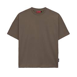 Prohibited Blanks | Einfarbiges Basic Oversize T-Shirt | Heavy Qualität mit 250 GSM Baumwolle | Rundhals-Ausschnitt, Boxy Fit (Mokka, M) von Prohibited Blanks