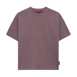 Prohibited Blanks | Einfarbiges Basic Oversize T-Shirt | Heavy Qualität mit 270 GSM Baumwolle | Rundhals-Ausschnitt, Boxy Fit (Aubergine, XS) von Prohibited Blanks