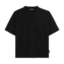 Prohibited Blanks | Einfarbiges Basic Oversize T-Shirt | Heavy Qualität mit 270 GSM Baumwolle | Rundhals-Ausschnitt, Boxy Fit (Black, S) von Prohibited Blanks