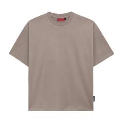Prohibited Blanks | Einfarbiges Basic Oversize T-Shirt | Heavy Qualität mit 270 GSM Baumwolle | Rundhals-Ausschnitt, Boxy Fit (Sand, L) von Prohibited Blanks