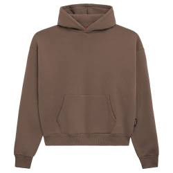 Prohibited Blanks einfarbiger Basic Oversized Hoodie | Premium Herren & Damen Kapuzenpullover (Unisex) | Schwerer Stoff mit 360 GSM | Made in Turkey (Coffee XL) von Prohibited Blanks