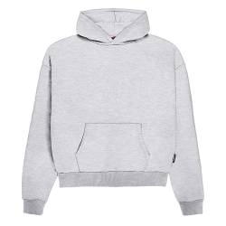 Prohibited Blanks einfarbiger Basic Oversized Hoodie | Premium Herren & Damen Kapuzenpullover (Unisex) | Schwerer Stoff mit 360 GSM | Made in Turkey (Grey Melange L) von Prohibited Blanks