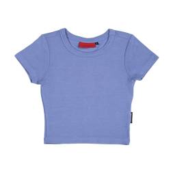 Prohibited einfarbiges Basic Cropped T-Shirt | Dicker Stoff, Dehnbar & Hauteng, Rundhals-Ausschnitt, Blickdicht | Premium Damen Oberteil (S, Purple) von Prohibited Blanks