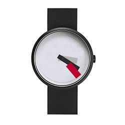 Projects Watches (Denis Guidone Red Suprematism Stahl IP Schwarz Weiß Rot Silikon Armbanduhr Unisex Schwarz, Band, Schwarz, Gurt, Schwarz, Gurt von Projects Watches
