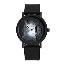 Projects Watches (SITE Terra-Time Black Quarz Edelstahl IP Schwarz Grau Silikon Unisex Uhr von Projects Watches