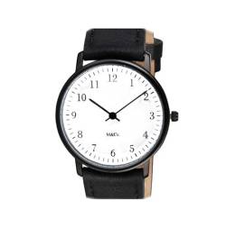 Projects Watches "Bodoni Quarz Stahl Leder Weiß Schwarz Unisex Uhr von Projects Watches
