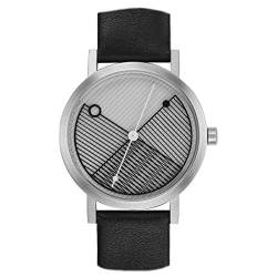 Projects Watches "Hatch Quarz Edelstahl Gebürstet Grau Weib Leder Schwarz Unisex Uhr von Projects Watches